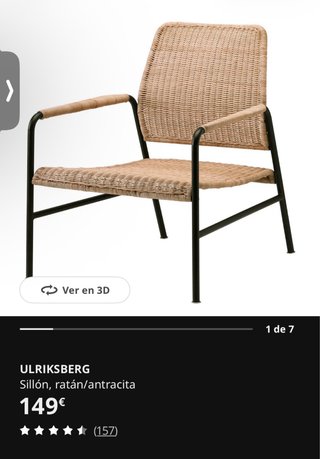 Sillón Ratán Natural IKEA Negro