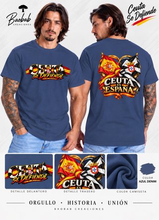 Camiseta azul denim Ceuta Se Defiende