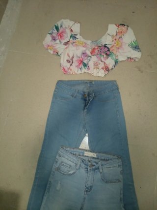 Pantalones vaqueros desgastados talla 34