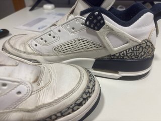 Jordan Spizike Low azules  y Blancas