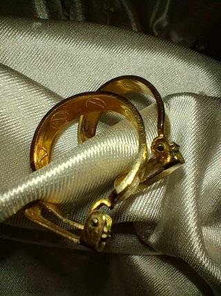 Orecchini cerchi clip vintage oro