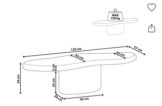 Mesa centro piedra Beliani CONZA 120x57 cm