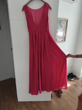 Vestido largo invitada boda rosa