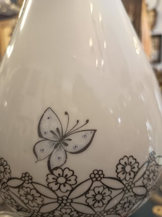 Jarrón Oblau Joyas de Porcelana con plata