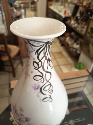 Jarrón Oblau Joyas de Porcelana con plata