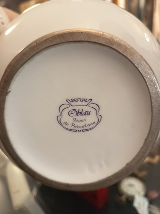 Jarrón Oblau Joyas de Porcelana con plata