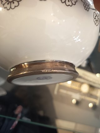 Jarrón Oblau Joyas de Porcelana con plata