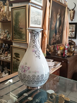 Jarrón Oblau Joyas de Porcelana con plata