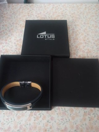 Pulsera Lotus Style Acero y Piel Hombre
