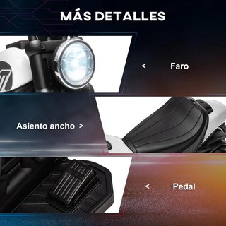 Moto Eléctrica Niños 6V 18-36 Meses Blanco