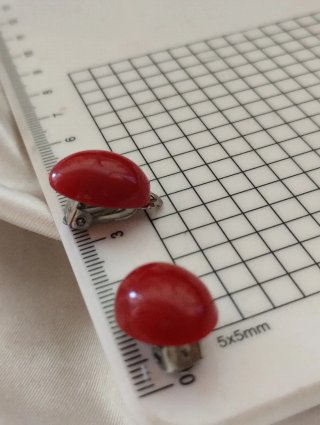 Orecchini clip vintage rossi anni '60