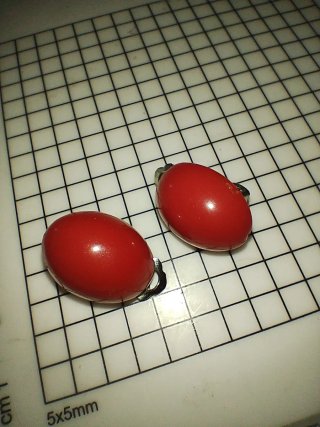 Orecchini clip vintage rossi anni '60