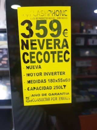 Nevera Cecotec Cristal Negro