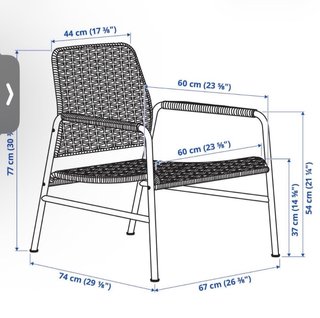 Sillón Ratán y Metal IKEA.