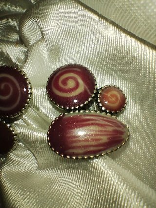 Orecchini vintage clip argento smalto design