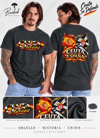 Camiseta gris plomo Ceuta Se Defiende