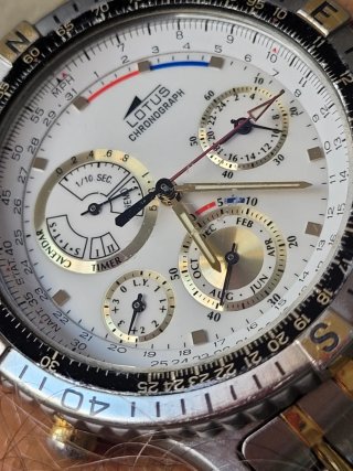 Reloj Lotus Cronógrafo Vintage Oro/Plata