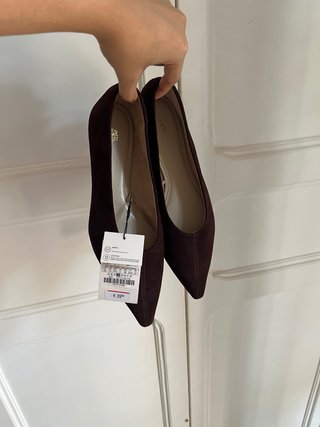 ZARA Bailarinas Puntiagudas Ante Talla 38