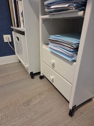 Escritorio madera pino lacado blanco