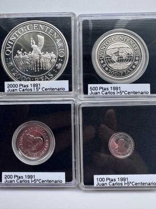 Lote 4 Monedas V Centenario Plata 1991