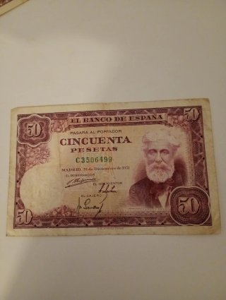Billete 50 Pesetas Banco de España 1951