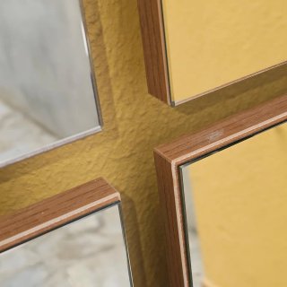 Espejo decorativo de pared 6 piezas efecto madera
