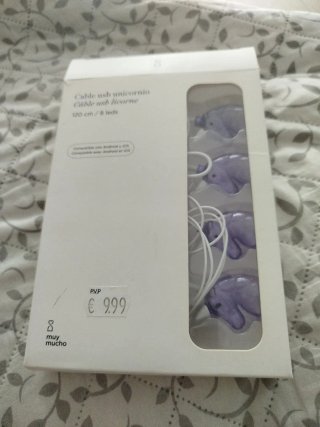 Cable USB Unicornio 120cm 8 Leds Muy Mucho