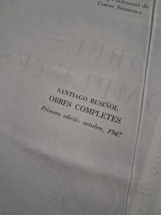 Libro antiguo,.SANTIAGO RUSIÑOL OBRES COMPLETES