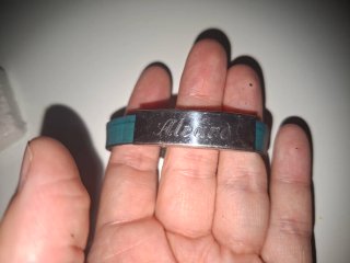Pulsera cuero nombre Álvaro plata y turquesa