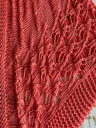 Chaqueta ganchillo coral talla única