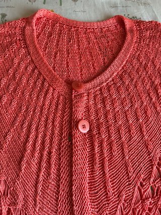 Chaqueta ganchillo coral talla única