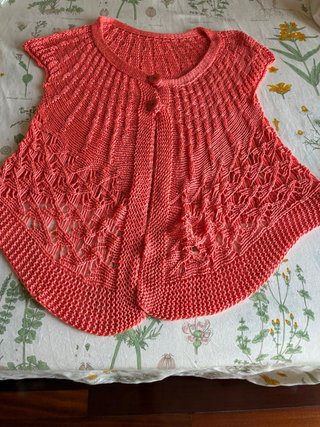 Chaqueta ganchillo coral talla única