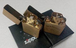 2 Encendedores Zippo Jack Daniel's Insert Dorados