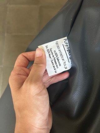 Saco puff cuero sintético gris XL