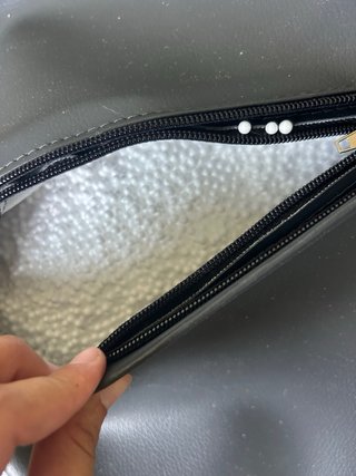 Saco puff cuero sintético gris XL