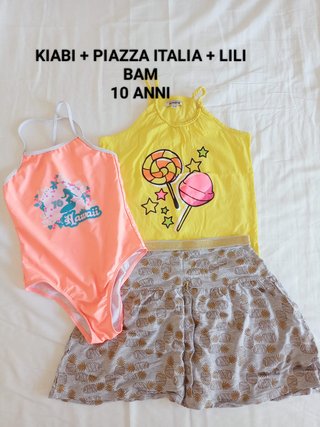 Costume, Maglietta e Gonna 10 Anni