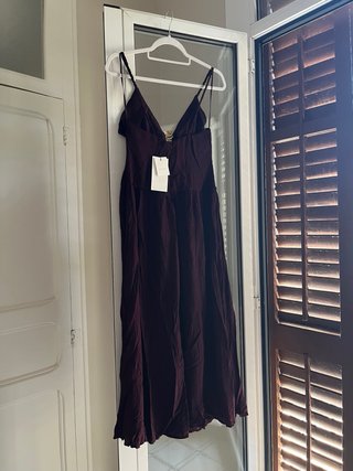 Vestido Midi Zara Burdeos XS
