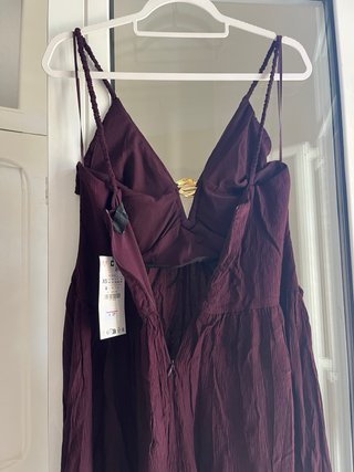 Vestido Midi Zara Burdeos XS