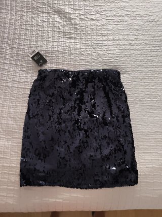 Falda de lentejuelas azul