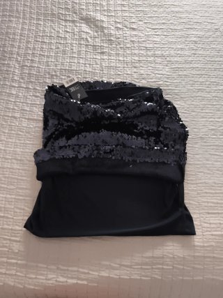 Falda de lentejuelas azul
