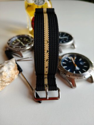 Correa de reloj NATO, nailon balístico, 20 mm