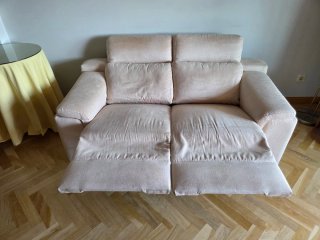 Sofá relax 2 plazas reclinable beige