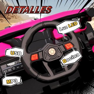Coche Eléctrico Niños UTV 12V 2 Motores Usado Rosa