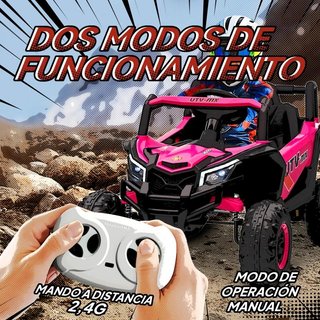 Coche Eléctrico Niños UTV 12V 2 Motores Usado Rosa