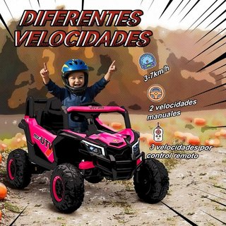 Coche Eléctrico Niños UTV 12V 2 Motores Usado Rosa
