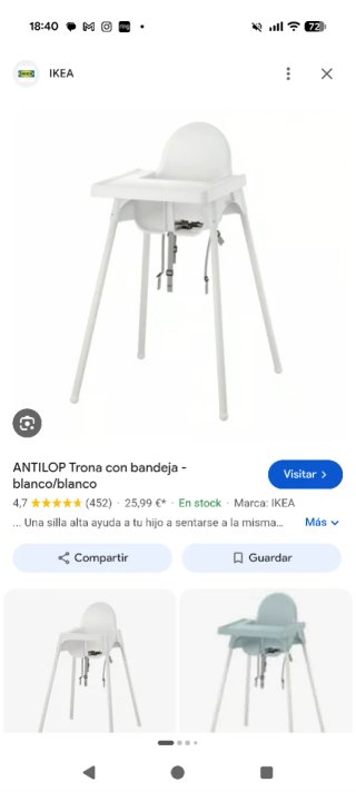 Trona Antilop IKEA con bandeja