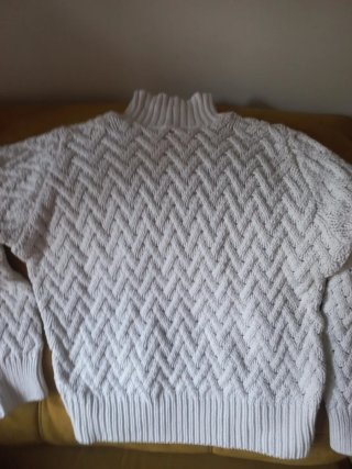 Jersey Zara Blanco Roto Mujer