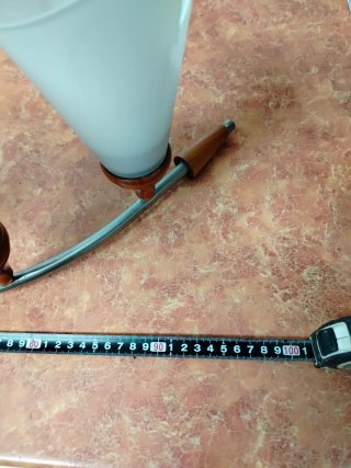 Lámpara techo madera y metal 6 tulipas cristal
