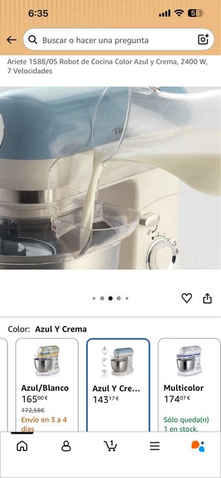 Ariete 1588/05 Robot Cocina Azul y Crema