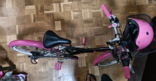 Bicicleta de paseo B'TWIN rosa y negra, para niñ@s